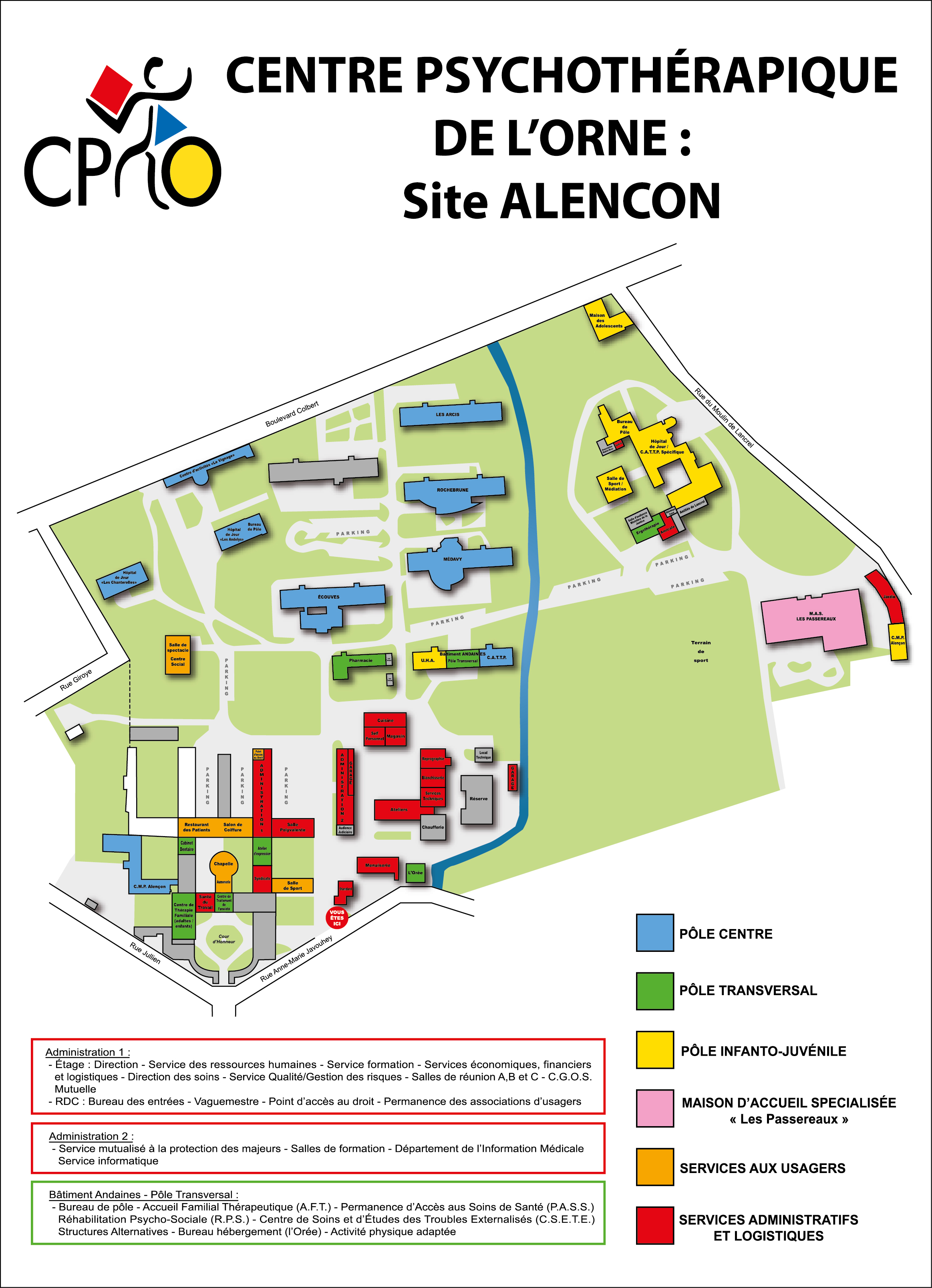 Plan du CPO à Alençon